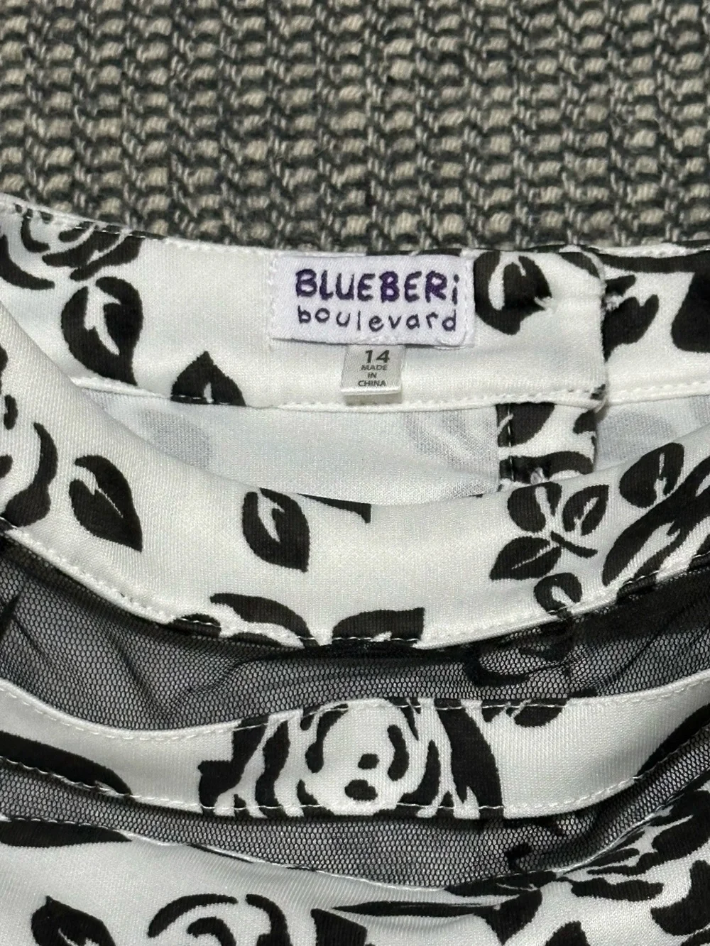 Blueberi Boulevard Black & White Floral Halter Dress